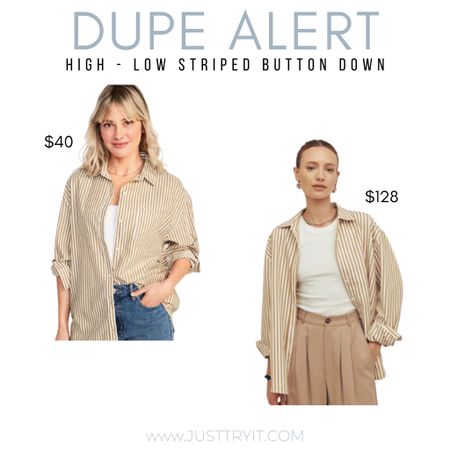 Dupe alert! We found this chic relaxed fit striped button down from Reformation at a old Navy for a fraction of the price. Runs tts. So cute with jeans (white or regular and cutoffs in the summer. 

Striped button down
Outfitofthedayinspo

#LTKSeasonal #LTKstyletip