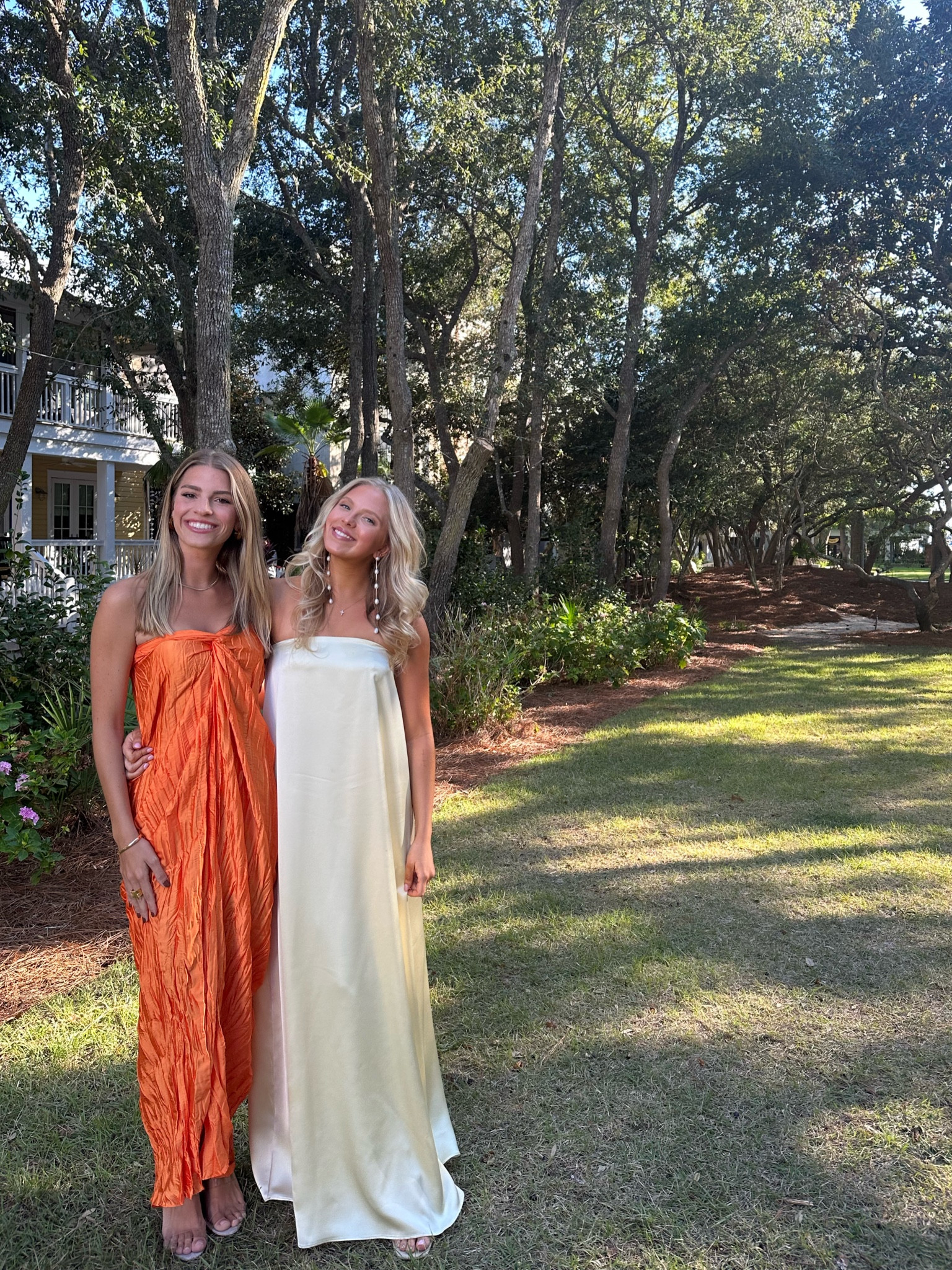 wedding ootn 💛 yellow Dillards + orange revolve. both size: small. Xo 