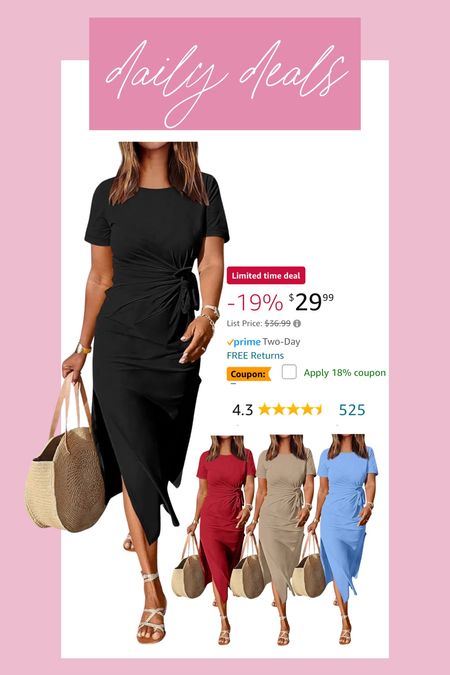 Amazon daily deals, midi dress, casual dress, spring dress, sale

#LTKsalealert #LTKstyletip #LTKSeasonal