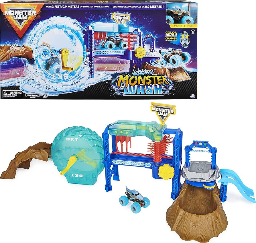 Monster Jam, Megalodon Monster Wash, Includes Color-Changing Truck, Interactive Water Play Kids T... | Amazon (US)