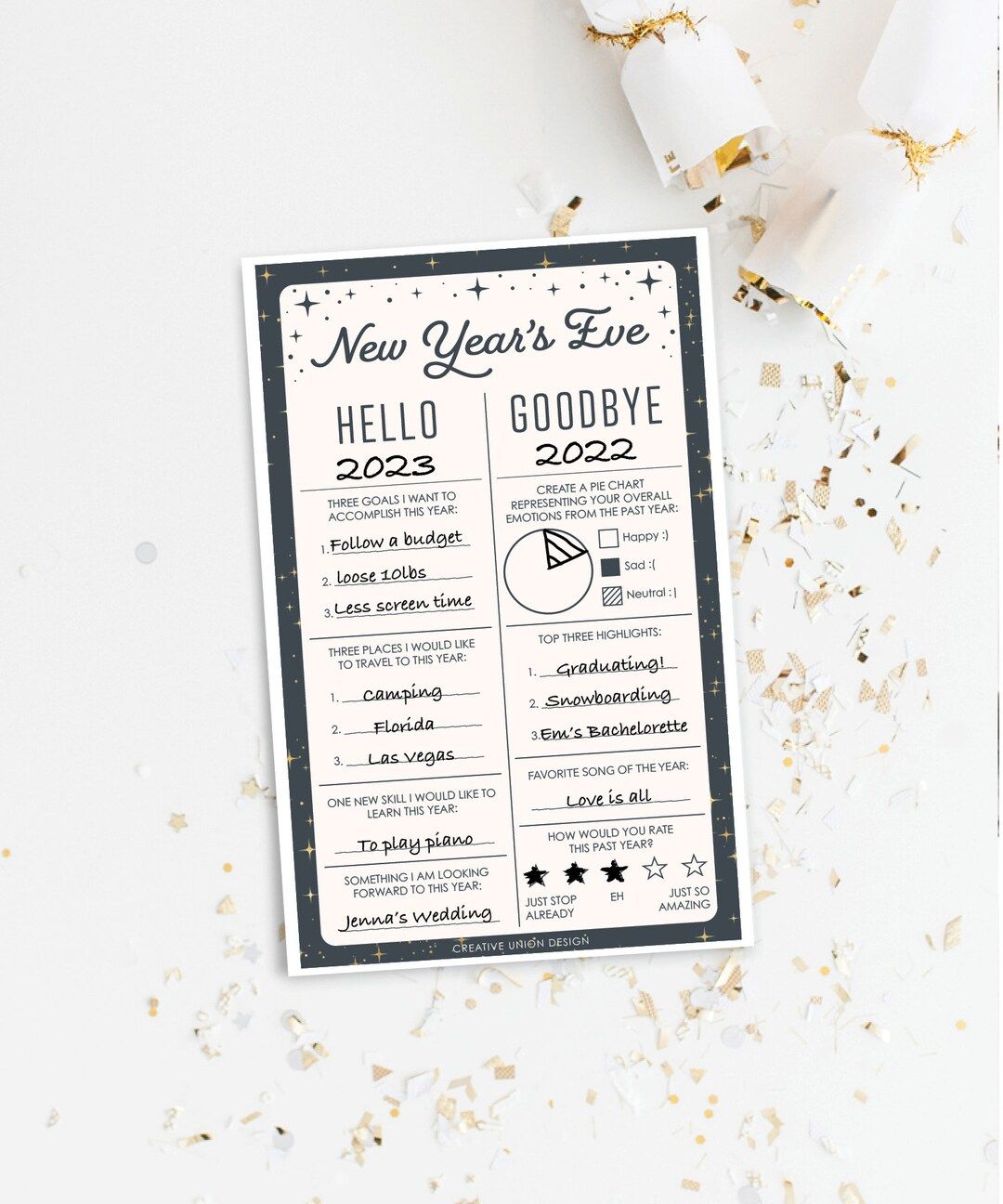 New Years Eve Game, Hello 2023, Goodbye 2022 Game, Family New Years Eve Game, Party Game, Happy N... | Etsy (US)
