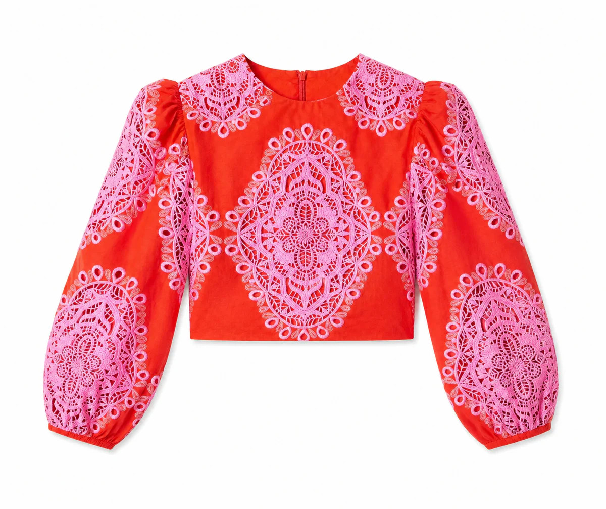Rhea Top Lace Top in Red | Over The Moon