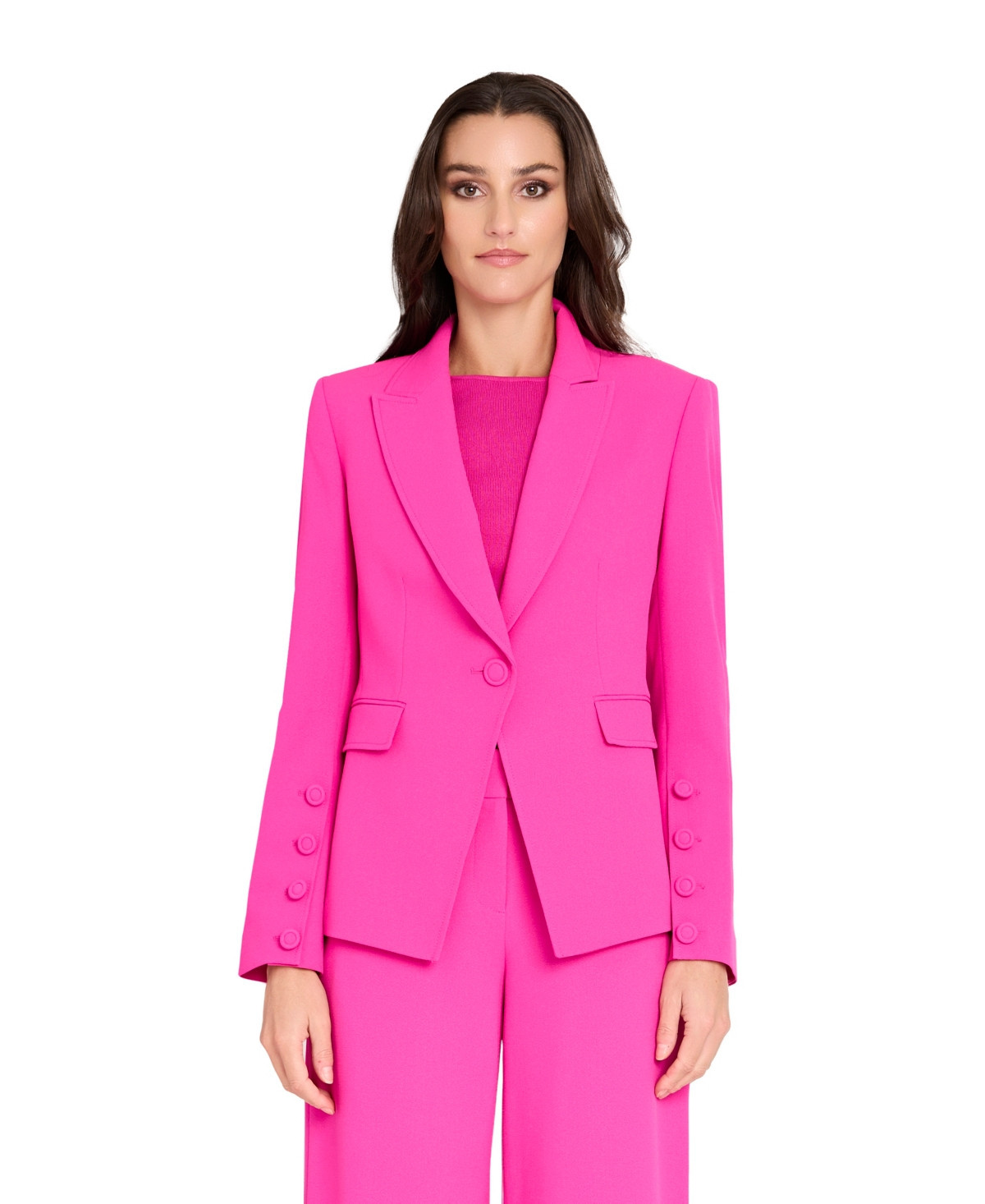 Tahari Asl Petite Cutaway-Hem Blazer - Shocking pink | Macy's