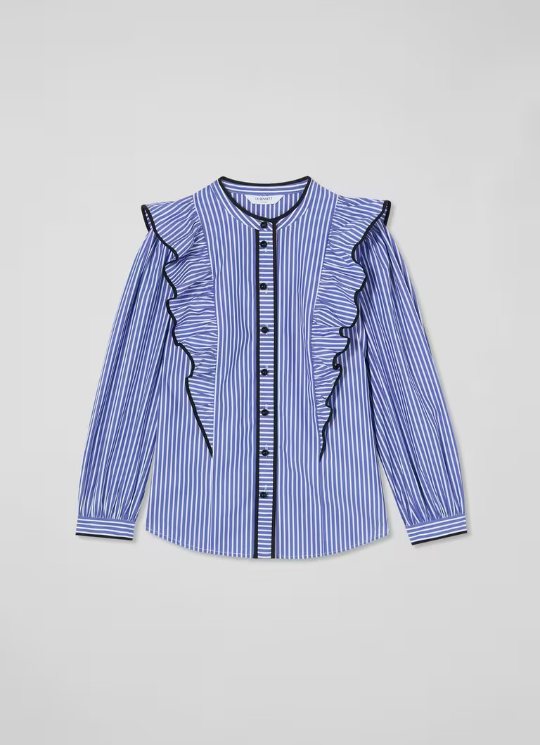Lucan Blue & White Striped Cotton Blouse | L.K. Bennett (UK)