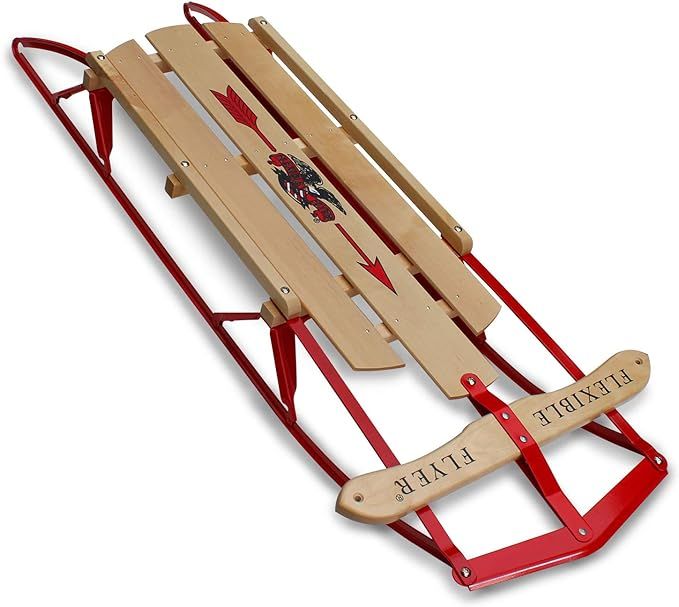 Flexible Flyer Metal Runner Sled. Steel & Wood Steering Snow Slider | Amazon (US)