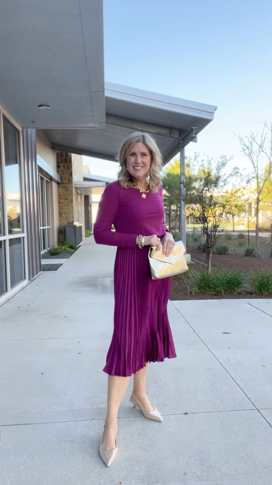 This dress is all about the details. The pleated skirt. Midi length. Beautiful color. Runs tts. Currently on sale for $60!! ♥️

#LTKWatchNow #LTKItBag #LTKShoeCrush #LTKParties 

#LTKWedding #LTKOver40 #LTKFindsUnder100 #LTKSeasonal #LTKWorkwear #LTKSaleAlert #LTKCyberWeek