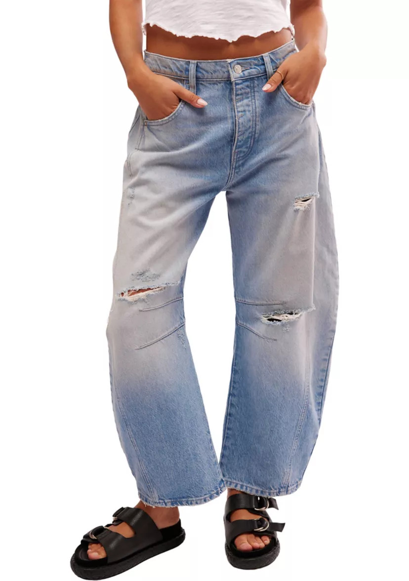 We The Free Good Luck Mid-Rise Barrel Jeans | Belk
