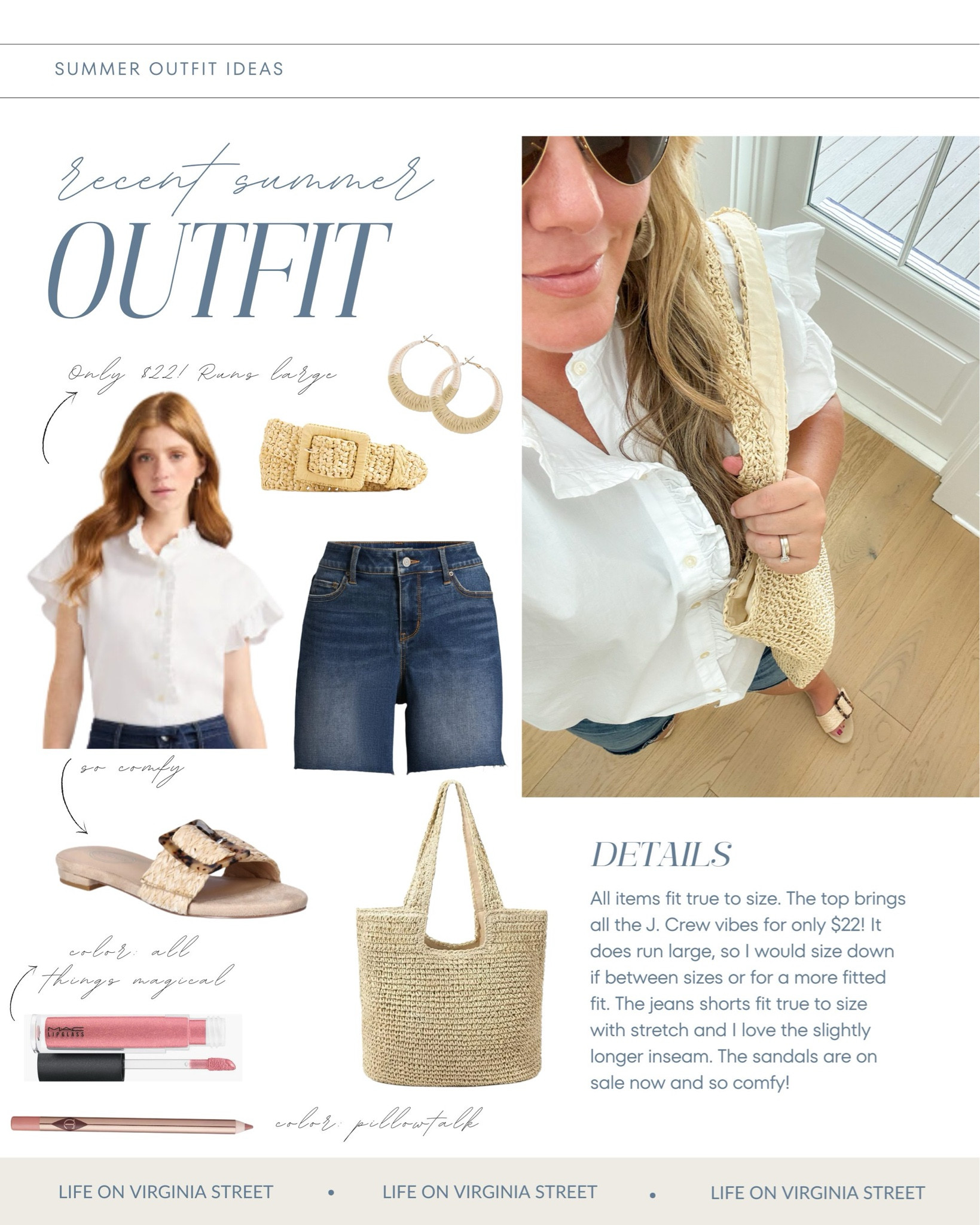 So happy with this ruffle top that I also ordered the denim version! It runs big so I’d size down if you’re between sizes or want a more snug fit! I’m in a size Large. It looks so cute paired with these slightly longer jean shirts, pants or a skirt! My favorite raffia sandals (fit true to size) are so comfy and are on sale right now!
.
#walmartfashion #walmart #ltkfindsunder50 #ltkfindsunder100 #ltkstyletip #ltkshoecrush #ltkitbag #ltkseasonal #ltkover40 #ltkmidsize

#LTKSaleAlert #LTKSeasonal #LTKHome