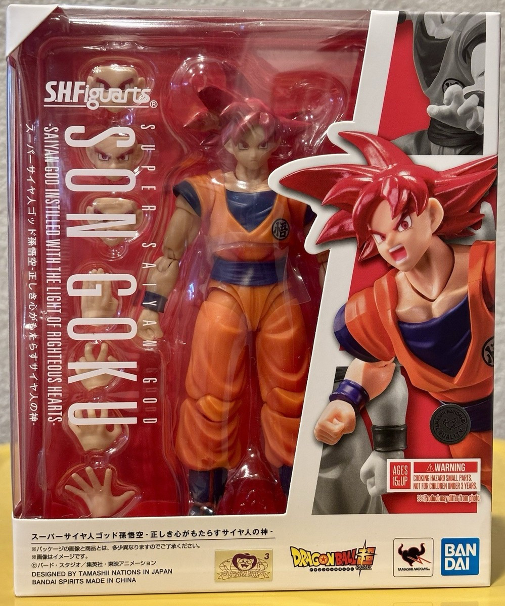 SH Figuarts Super Saiyan God Son Goku the Light of Righteous Hearts | eBay US