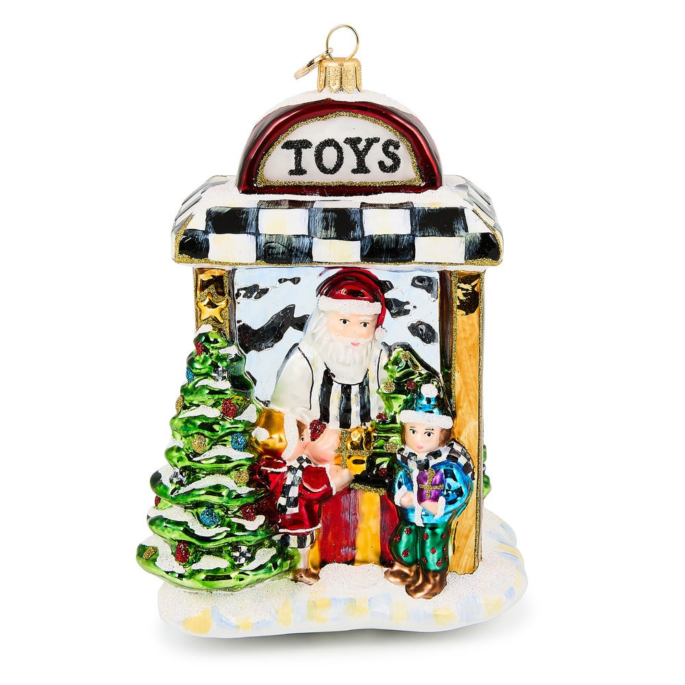 Santa's Toy Store Glass Ornament | MacKenzie-Childs