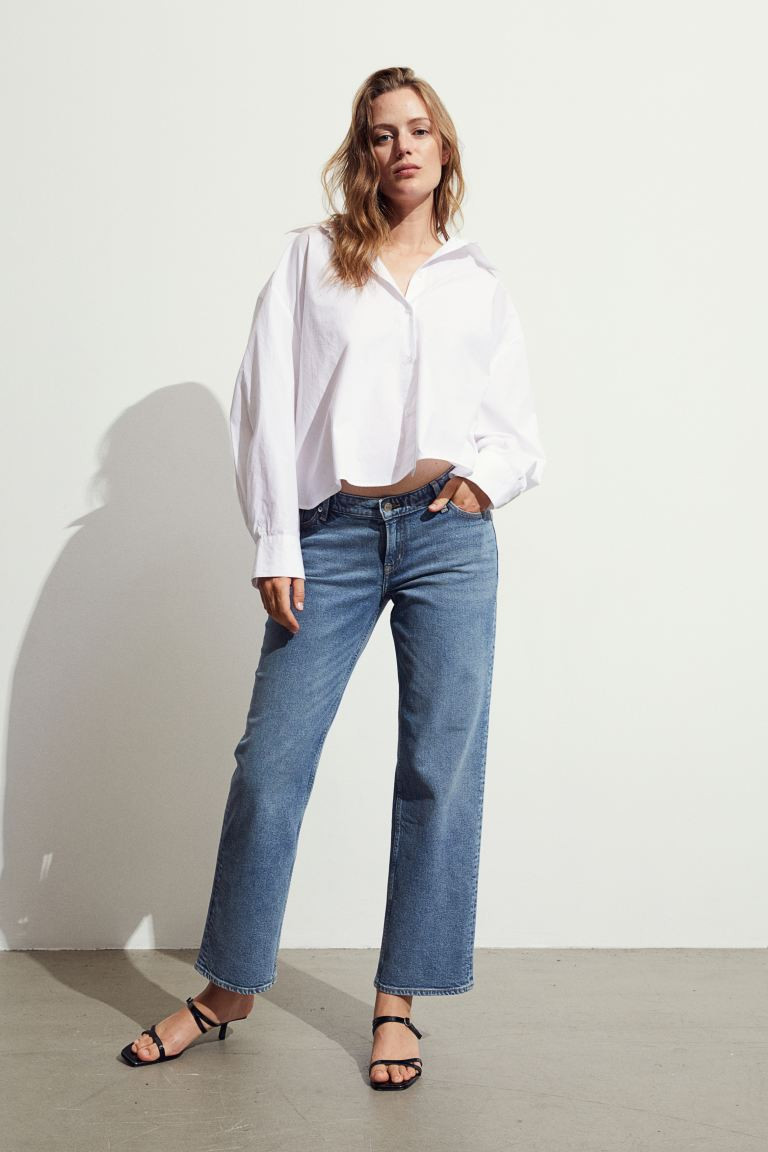 MAMA Before & After Wide Low Jeans - Denim blue - Ladies | H&M US | H&M (US + CA)