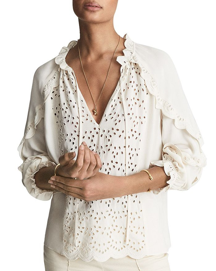 Flora Eyelet Scalloped Blouse | Bloomingdale's (US)