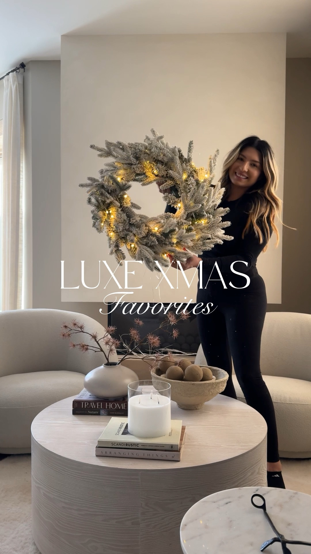 It is all in the details!
I wanted to keep this side of my home Modern but still have it feel warm. I decided on a flocked fir tree this year and hung this gorgeous luxe pre lit wreath to match. I also added warmth with this faux fur mink hide. It is the perfect touch for the Holiday season.

#LTKCyberWeek #LTKHome #LTKHoliday