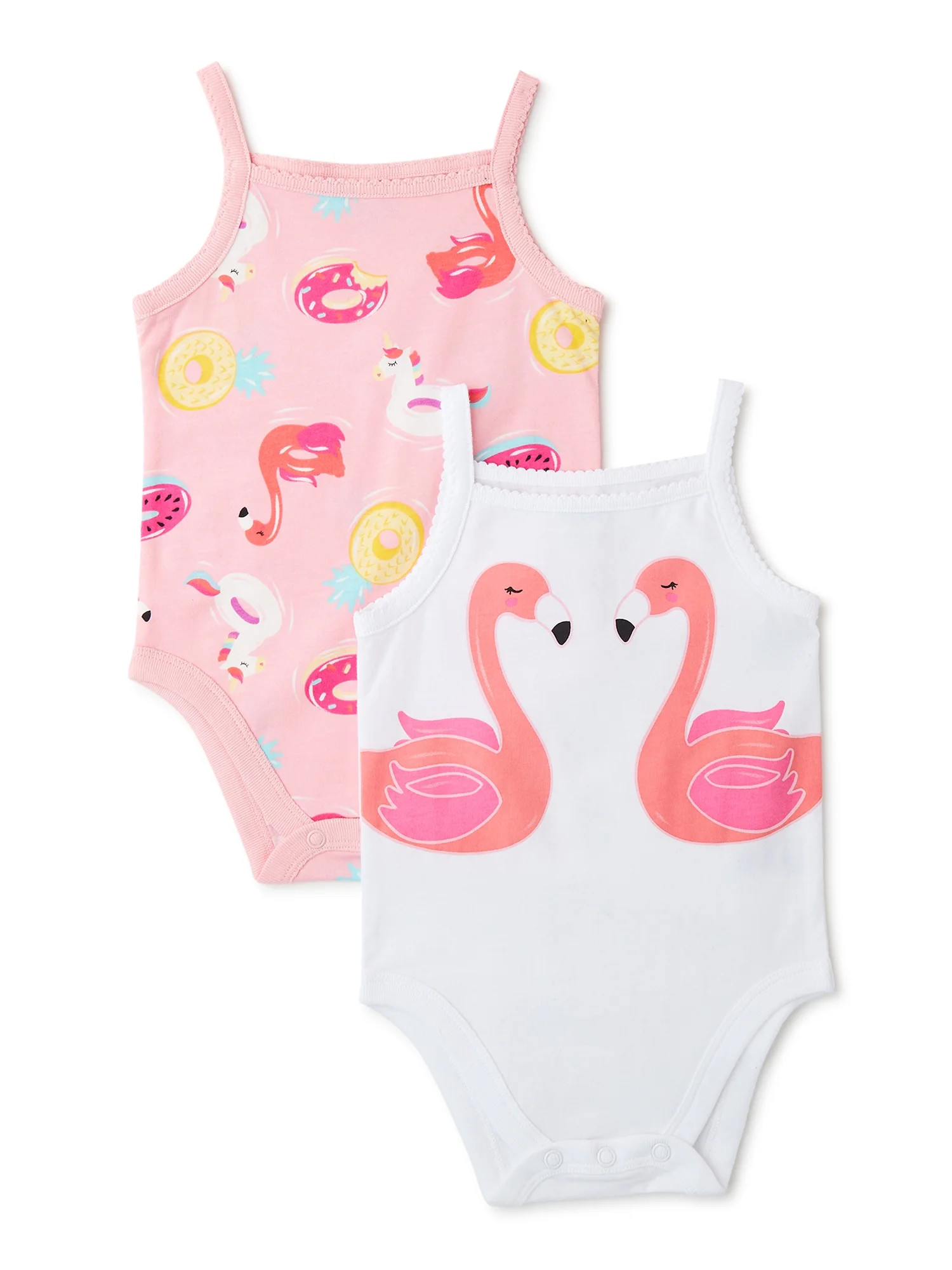 Garanimals Baby Girl Cami Bodysuits, 2-Pack, Sizes 0M-24M - Walmart.com | Walmart (US)