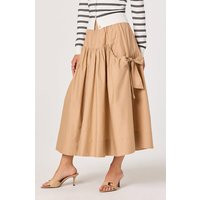 ASTR the Label | Lylah Bow Midi Skirt in Khaki | Size M | ASTR The Label (US)
