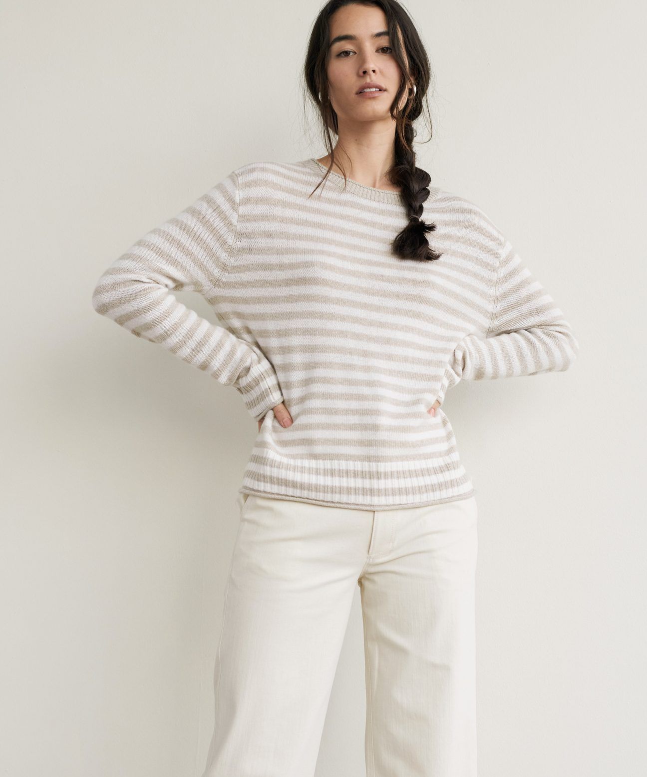 Everyday Sweater - Oatmeal/Ivory Stripe | Jenni Kayne | Jenni Kayne