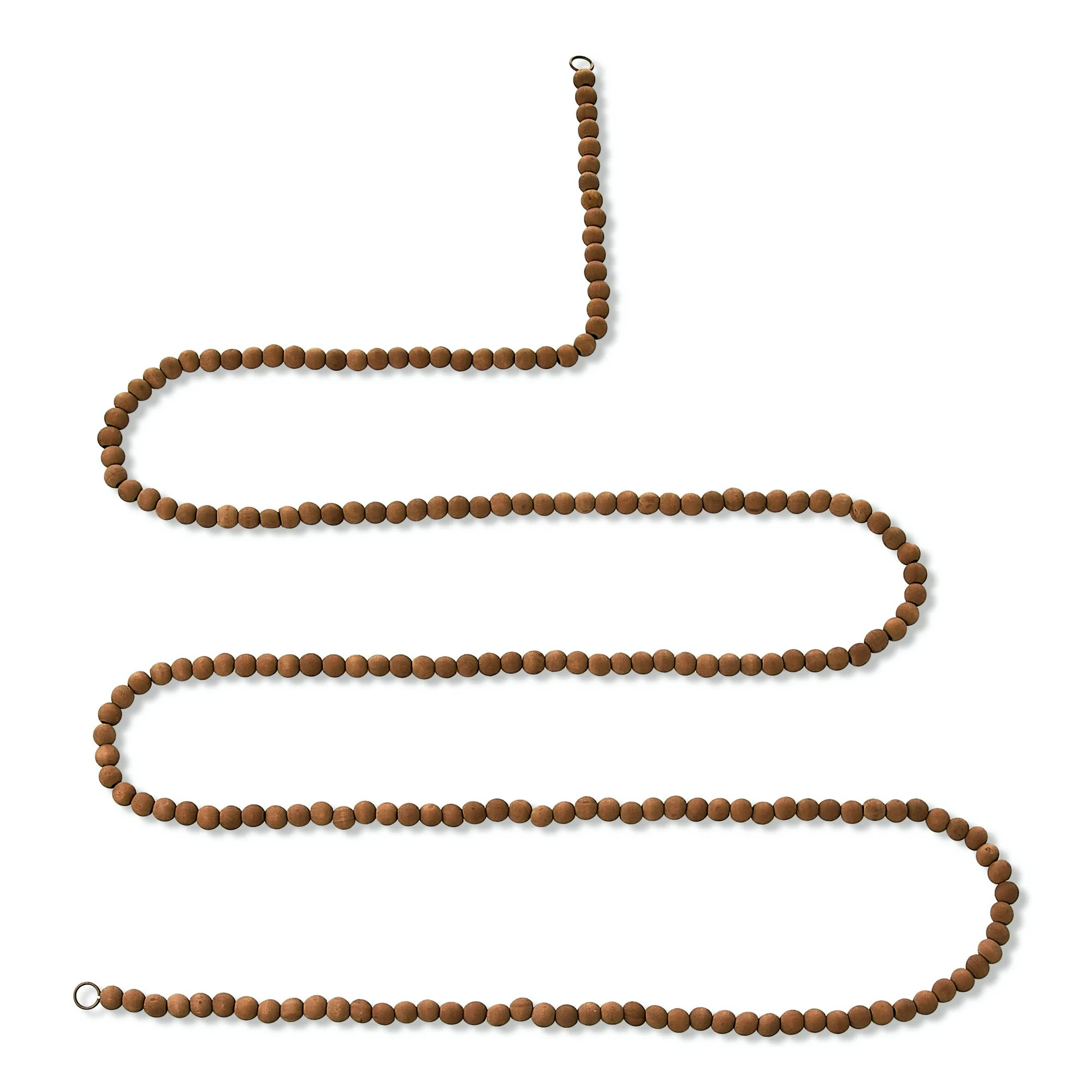 Round 14mm Wood Bead Christmas Garland, Brown, 9', by Holiday Time | Walmart (US)