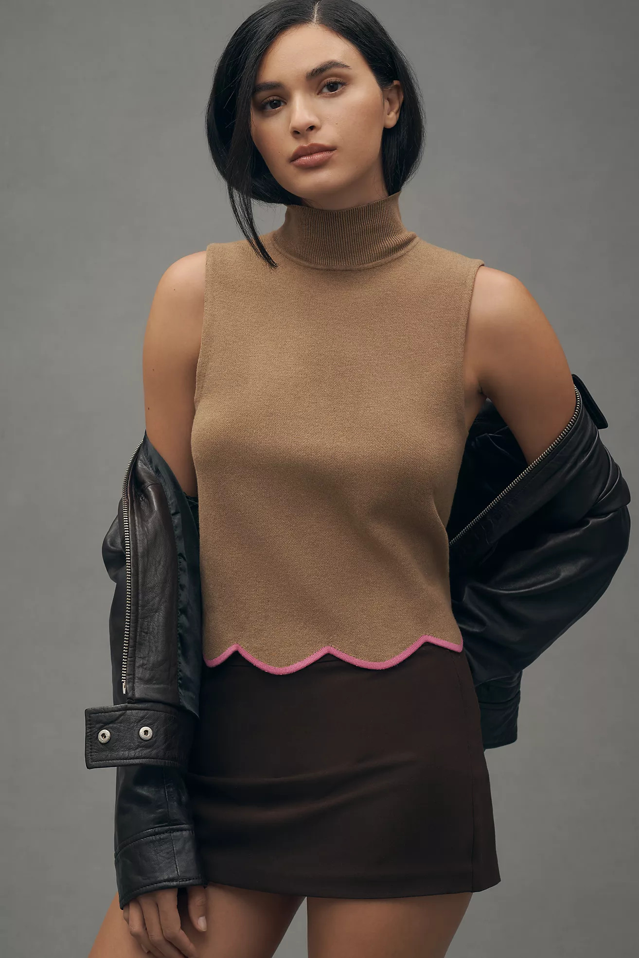 Maeve Scalloped Turtleneck Sweater Tank Top | Anthropologie (US)