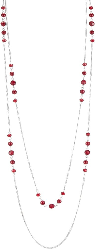 Noessla Long Silver Necklace for Women Bohemian Layered Statement Costume Long Necklaces for Wome... | Amazon (US)