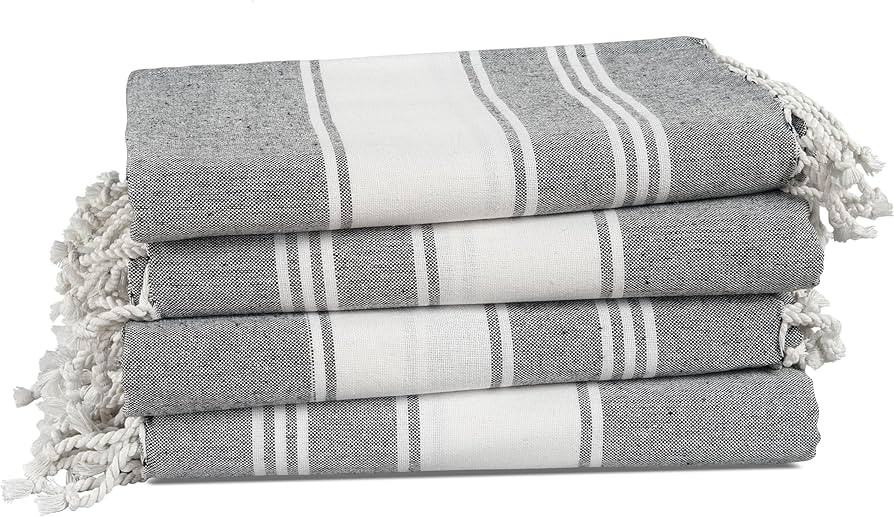 LANE LINEN Beach Towels 4 Pack Oversized - Turkish Towel Set, Pre-Washed Oversized Beach Towel, Q... | Amazon (US)