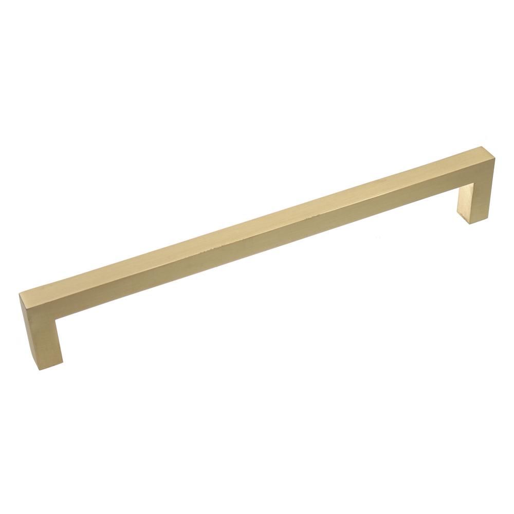 GlideRite 7-9/16 in. Satin Gold Solid Square Slim Cabinet Drawer Bar Center-to-Center Pulls (10-P... | The Home Depot