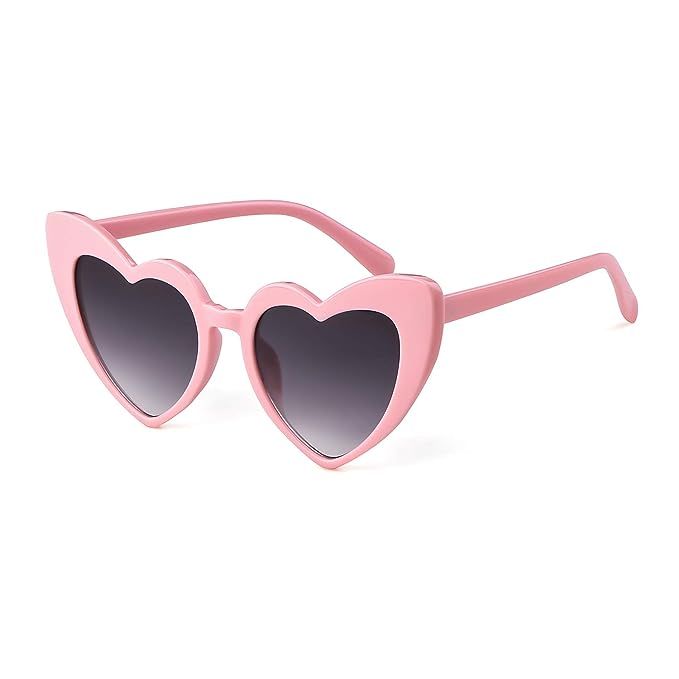 Heart Sunglasses Vintage Women Cat Eye Retro Mod Style Oversized Sun Glasses | Amazon (US)