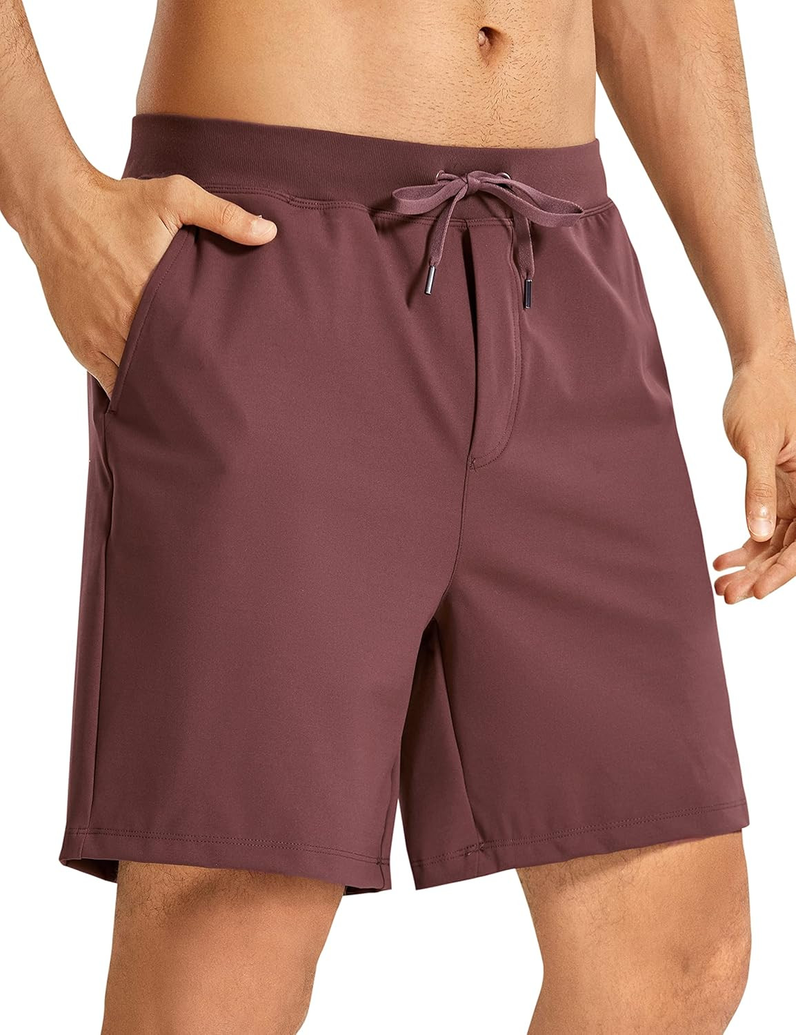 CRZ YOGA Men's Four-Way Stretch Travel Workout Shorts - 7'' Athletic Gym Casual Traning Golf Shorts  | Amazon (US)