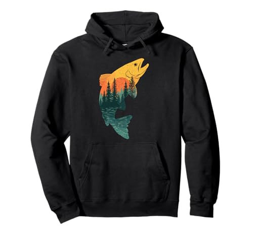Fly Fishing For Men, Trout, Fisherman Outdoor Vintage Angler Pullover Hoodie | Amazon (US)