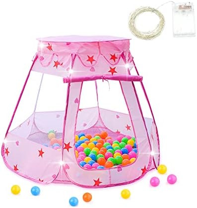 Crayline Pop Up Princess Tent with Star Light, Toys for 1 Year Old Girl Birthday Gift, Ball Pit f... | Amazon (US)