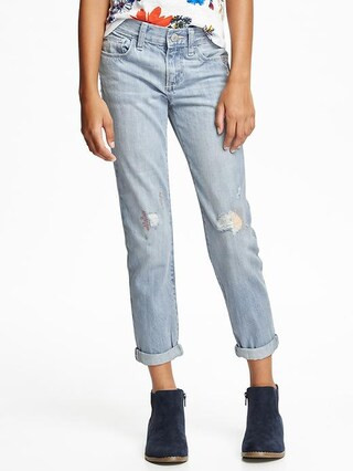 Old Navy Boyfriend Rip And Repair Skinny Jeans For Girls - Light wash | Old Navy CA