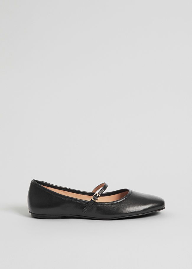 Mary Jane Leather Ballerina Flats - Black - & Other Stories GB | & Other Stories (EU + UK)