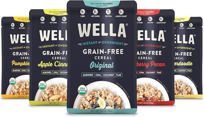 Wella Hot Cereal Oatmeal Alternative, Gluten-Free Breakfast, Grain-Free Paleo Organic Vegan, Prot... | Amazon (US)