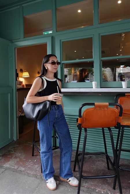 Casual outfit, contrast trim top, Abercrombie jeans, topshop, Polene tote bag, adidas spezial trainers, jeans and a nice top, spring outfit, coffee run outfit 

#LTKstyletip #LTKuk #LTKspring