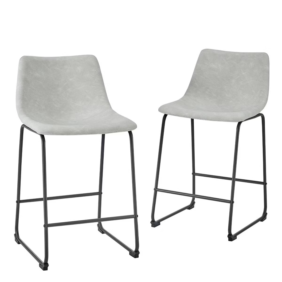 Set of 2 Laslo Modern Upholstered Faux Leather Counter Height Barstools - Saracina Home | Target