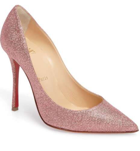 Details about   NIB Christian Louboutin DECOLTISH 100mm Pointy Pump Shoe PINK Glitter 37 - 7 | eBay US