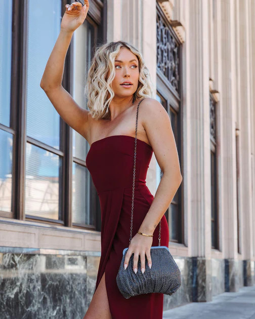 Cindy Rhinestone Clutch - Gunmetal | VICI