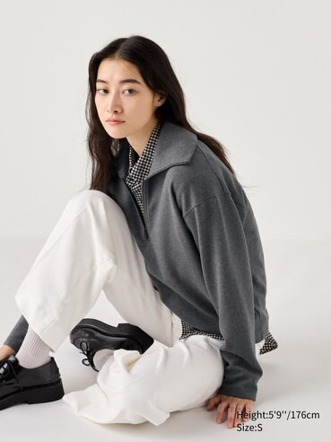 WOMEN'S BRUSHED JERSEY HALF-ZIP PULLOVER SHIRT | UNIQLO AU | Uniqlo Australia