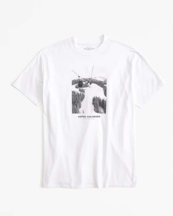 Oversized Boyfriend Aspen Graphic Tee | Abercrombie & Fitch (US)