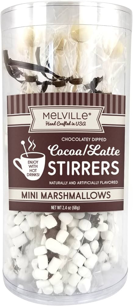 Melville Candy Gourmet Chocolate Stirrers - Naturally Flavored Stirrers for Beverages - Chocolate... | Amazon (US)