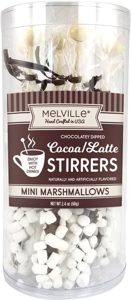 Melville Candy Gourmet Chocolate Stirrers - Naturally Flavored Stirrers for Beverages - Chocolate... | Amazon (US)