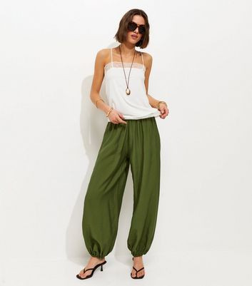 Women's Green Cuffed Leg Trousers New Look | New Look (UK)