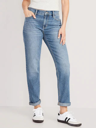 Mid-Rise Wow Boyfriend Straight Jeans | Old Navy (CA)