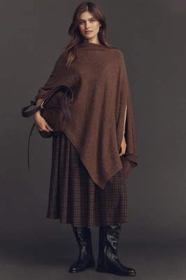 By Anthropologie Lightweight Shimmer Knit Poncho | Anthropologie (US)