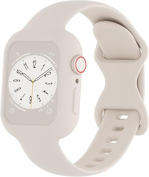 Keebowz Silicone Bands with Bumper Case Compatible with Apple Watch Band 38mm 40mm 41mm 42mm 44mm... | Amazon (US)