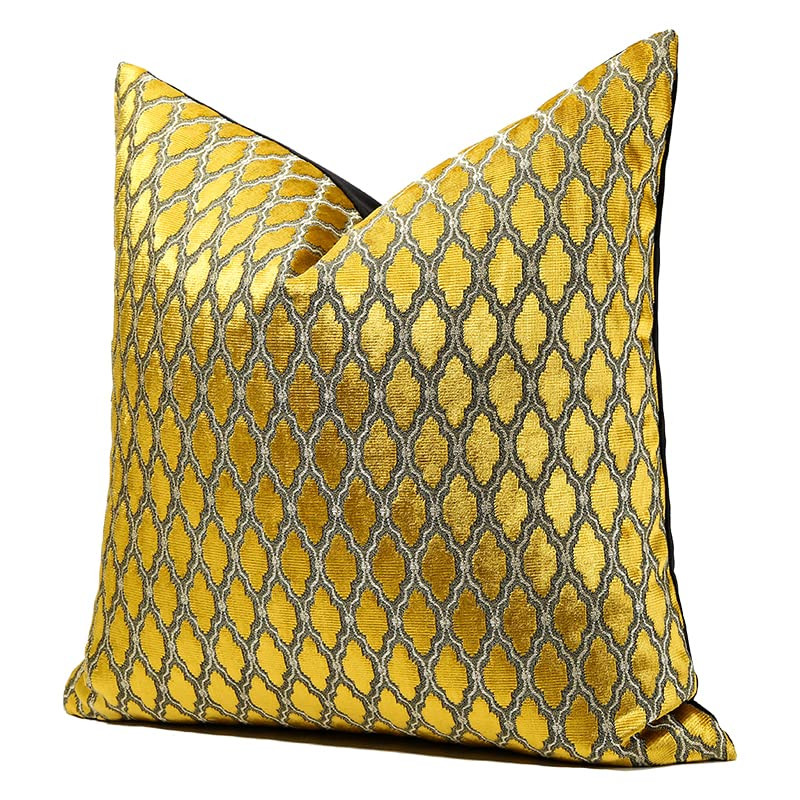 THE-TINOART 22X22Inch Shiny Gold Velvet Throw Pillow Covers Diamond Geometrical Plaid Embroidery ... | Amazon (US)