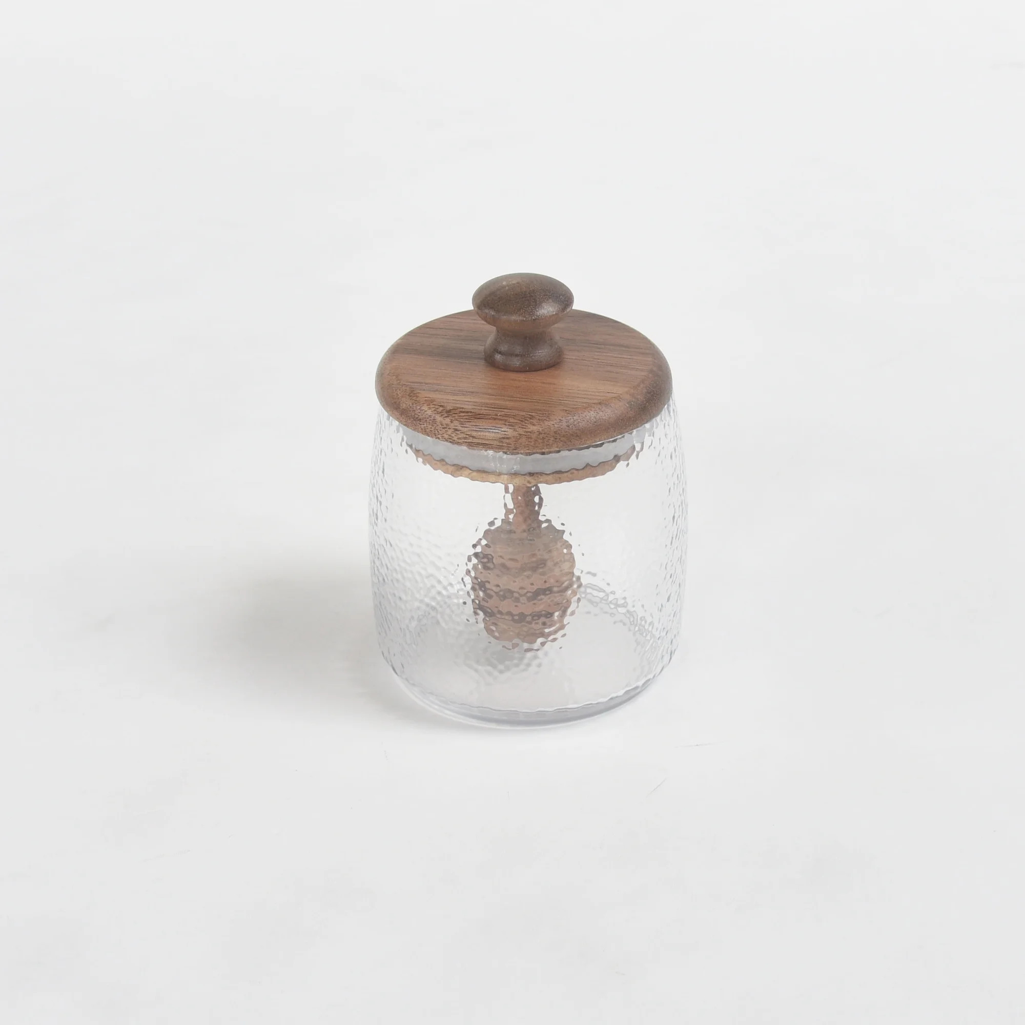 Better Homes & Gardens Hammered Glass & Acacia Honey Keeper, 6 oz Jar with Lid and Honey Dipper, ... | Walmart (US)