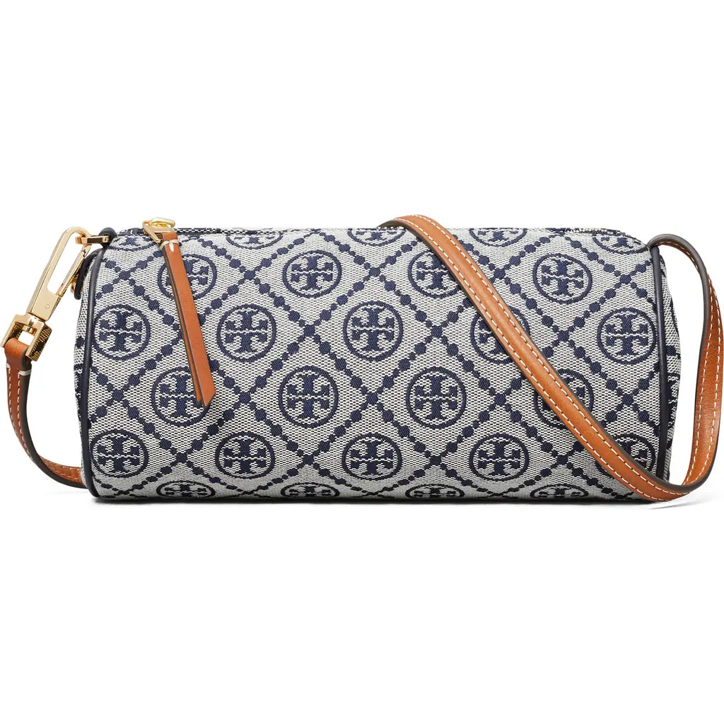 Tory Burch T Monogram Jacquard Cylinder Shoulder Bag in Tory Navy at Nordstrom | Nordstrom