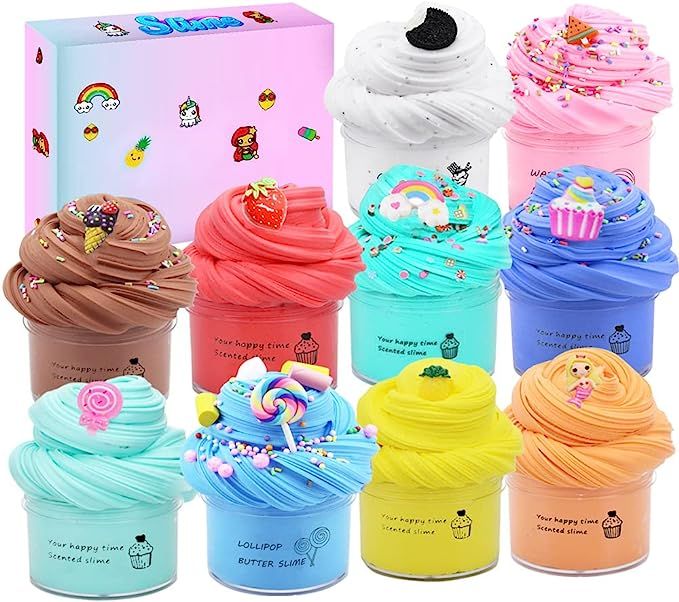 Butter Slime Kit for Girls 10 Pack, Party Favors, Birthday Gift with Stretchy and Non-Sticky, Str... | Amazon (US)