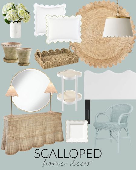 The cutest new scalloped home decor finds! Perfect for spring decorating! Includes a scalloped skirted console table, a wavy mirror, scalloped rug, scalloped chandelier, scalloped marble wine holder/vase, scalloped lamps and more! See even more finds here: https://lifeonvirginiastreet.com/scalloped-home-decor/.
.
#ltkhome #ltkseasonal #ltksalealert #ltkunder50 #ltkunder100 #ltkstyletip #ltkkids #ltkfind living room decor, bedroom decorating

#LTKSeasonal #LTKsalealert #LTKhome