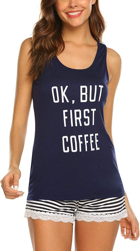 Ekouaer Women Cotton Nightgown Sleeveless Sleepwear Button Nightshirt Lace Sleep Shirt Night Dres... | Amazon (US)